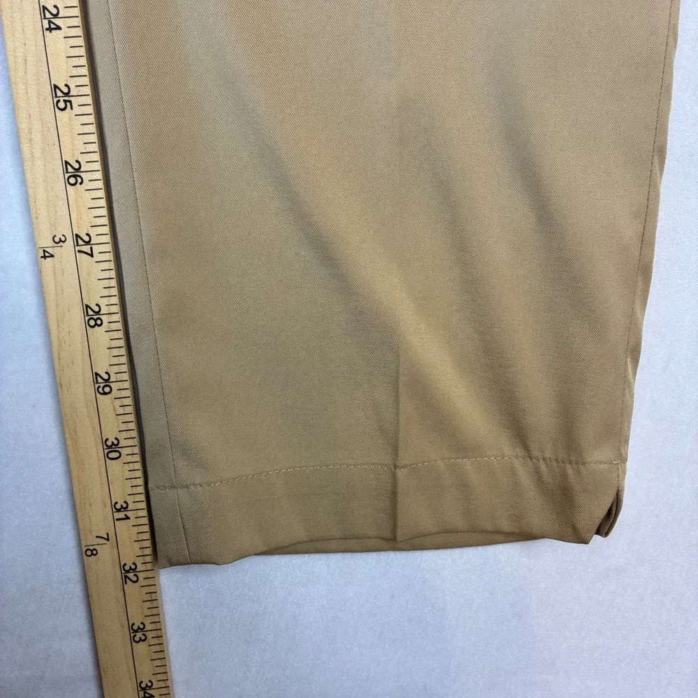 Brooks Brothers Chino Trousers Men 34x32 Tan Khaki Flat Front Cotton Pants
